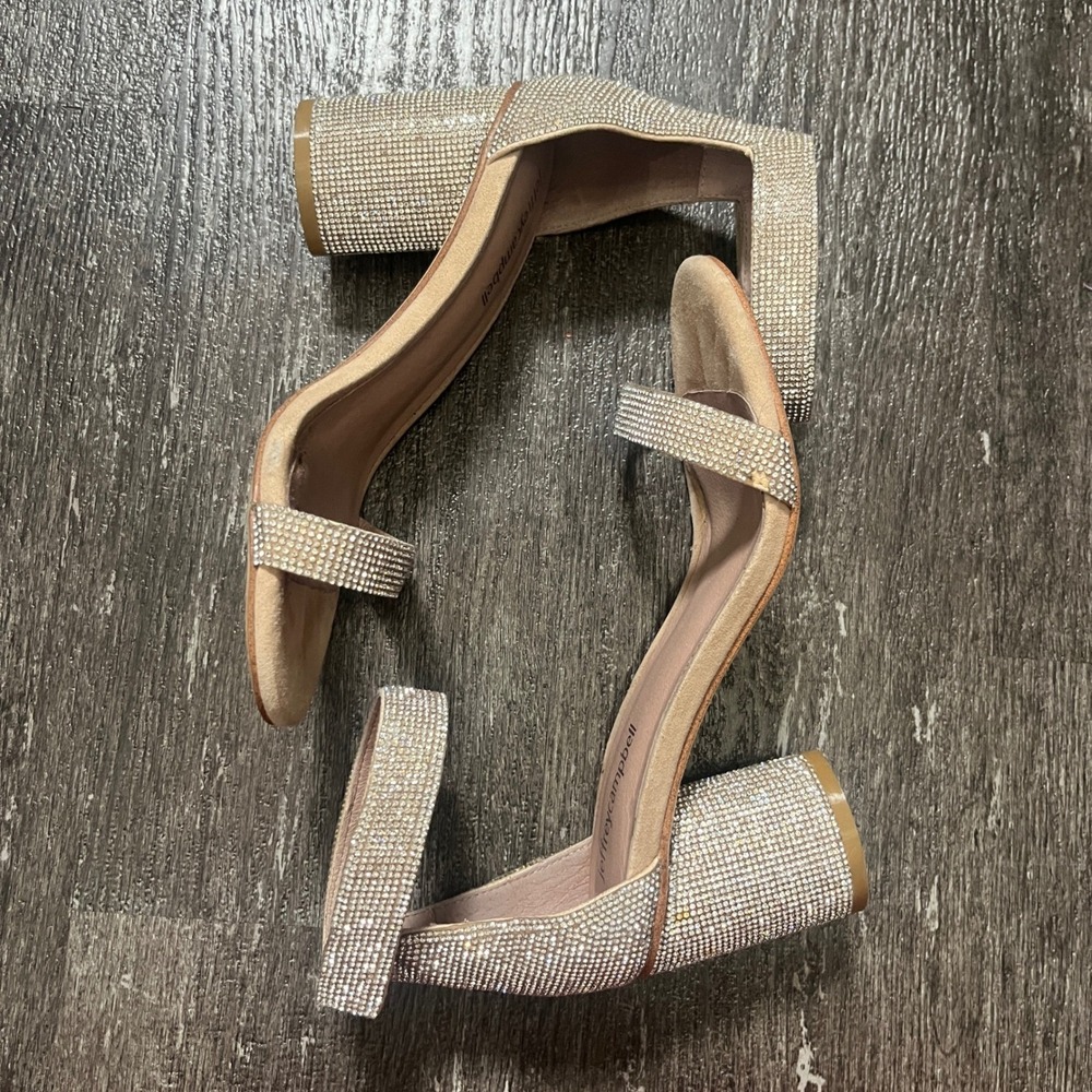 Jeffrey Campbell - Laura - Crystal Embellished Block Heel Sandals‎ Shoes Size 6